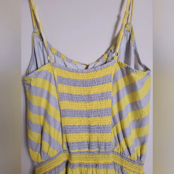 Anthropologie Lilka Yellow and Gray Striped Maxi Dress Medium - Picture 8 of 9